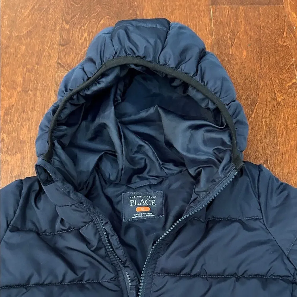 The Children's Place Navy Hooded Puffer Jacket, Size 5T